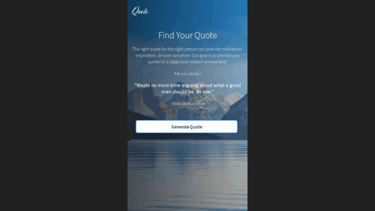 Gif of quote app.