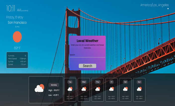 Screenshot of the Weather API project.